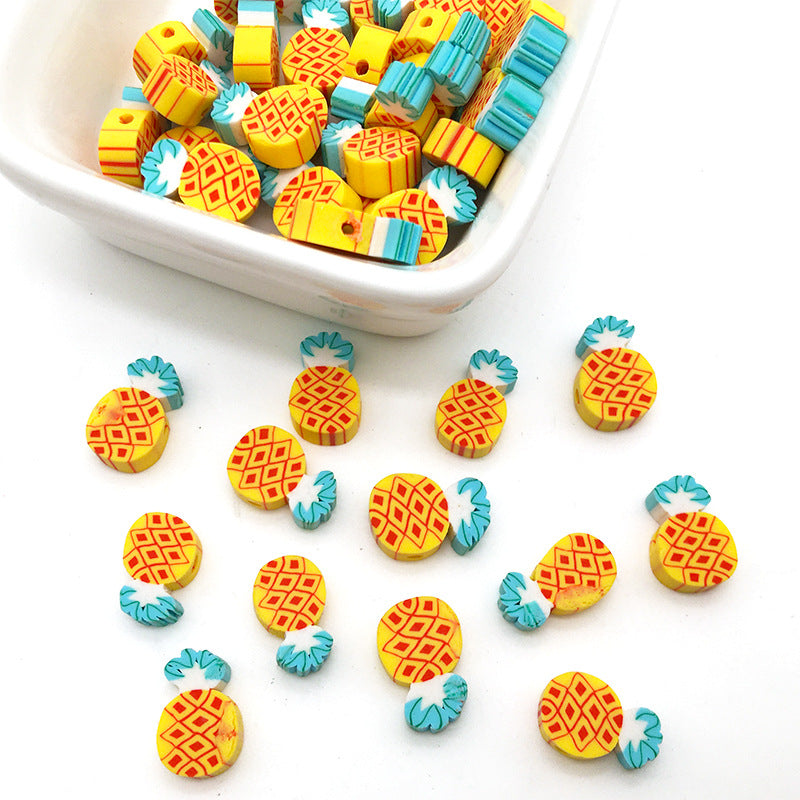 Wholesale 100PCS/Pack Fruit Soft Pottery Beads 9mm Bracelet Accessories